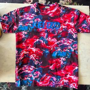 Kenzo Size Small Men's Multi-color
Red Blue White Swirl T Shirt